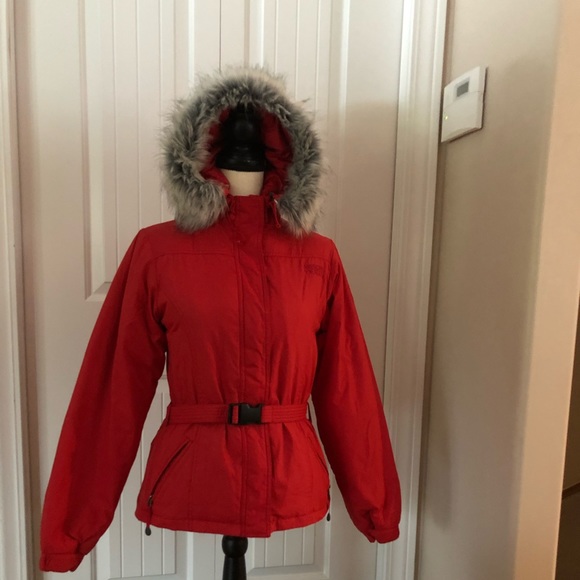 American Eagle Outfitters Jackets & Blazers - Womens American Eagle Shelter Series removable faux fur on hood sz S bright red